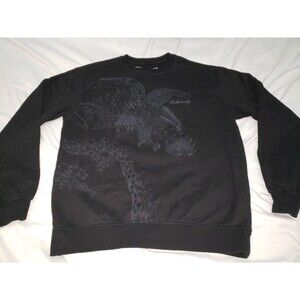 Maharishi Sweatshirt Mens Large Black Hemp Cotton Embroidered Winter Eagle
